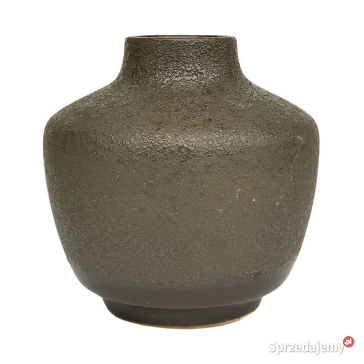 brązowy Ceramiczny wazon VEB Haldensleben Niemcy brązowy