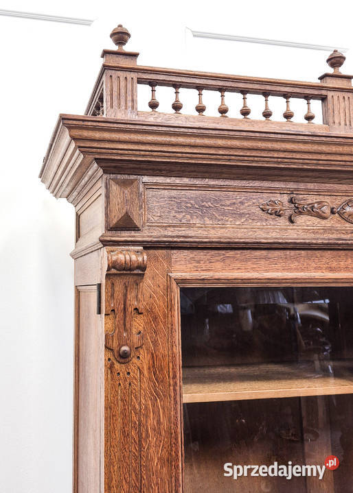 Dębowa WITRYNA eklektyczna DEKOR ażurowa wielkopolskie Kalisz