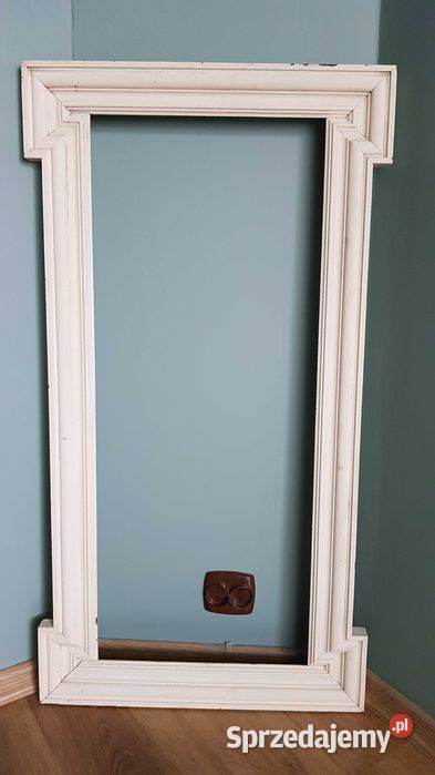 Stara biała drewniana rama na lustro obraz Dom i Ogród Katowice sprzedam