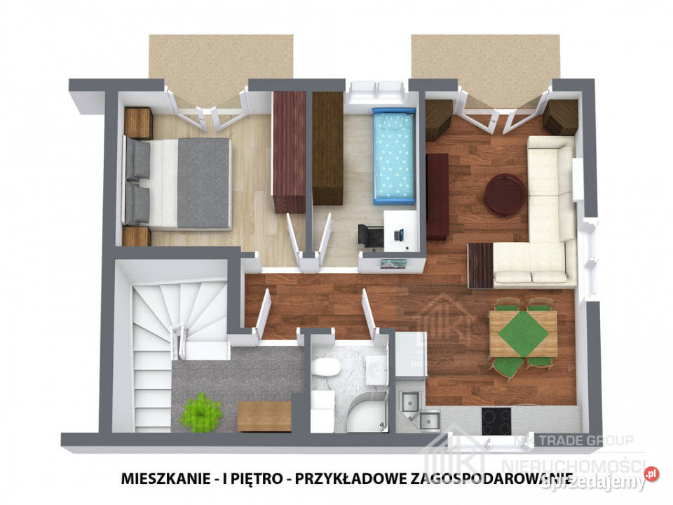 Kłaj nowe mieszkanie 54m2 3 pokoje PKP gazowe