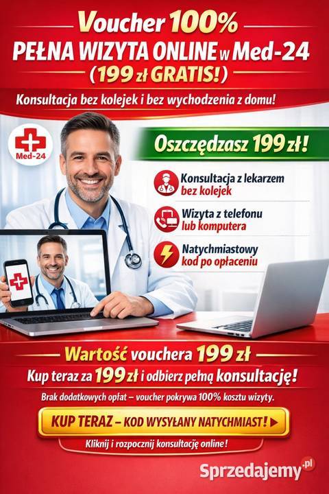 VOUCHER 100 Wizyta Online w Med24 Wartość 199 Harta