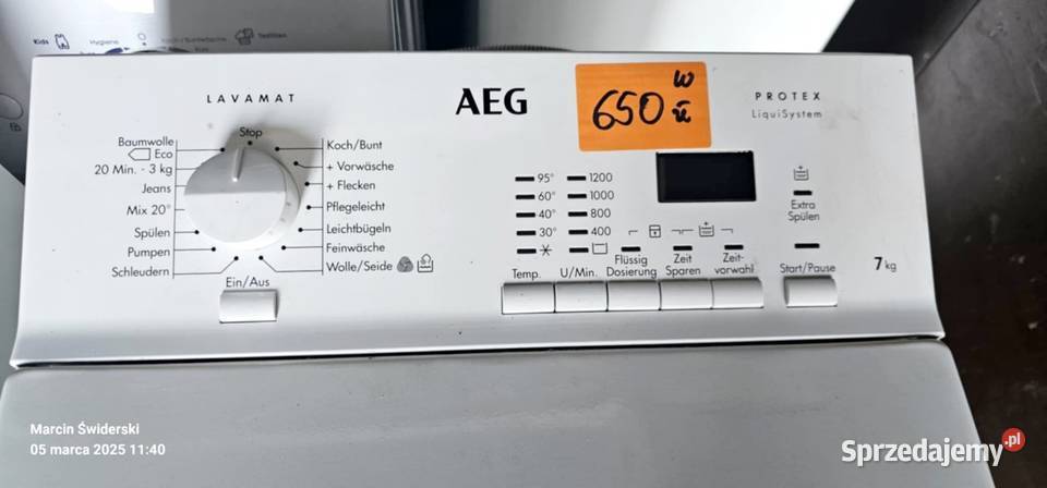 Pralka AEG Protex z góry ładowana 7 z gwarancją Szamotuły