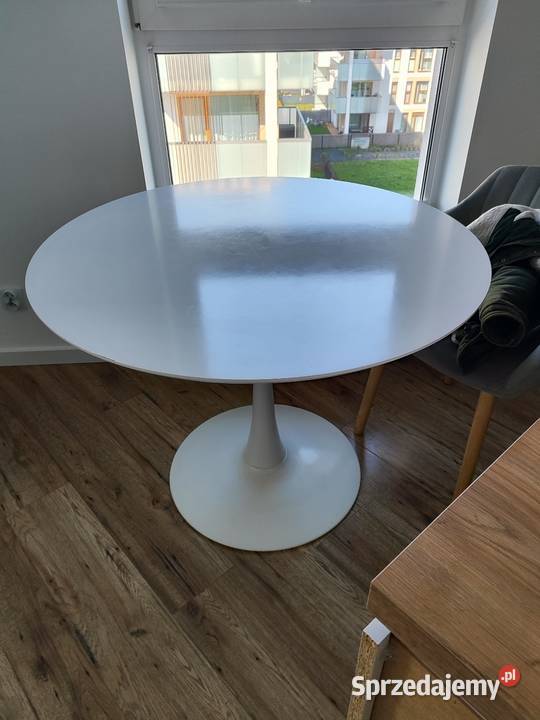 Stół okrągły biały 98 średnica Lublin sprzedam