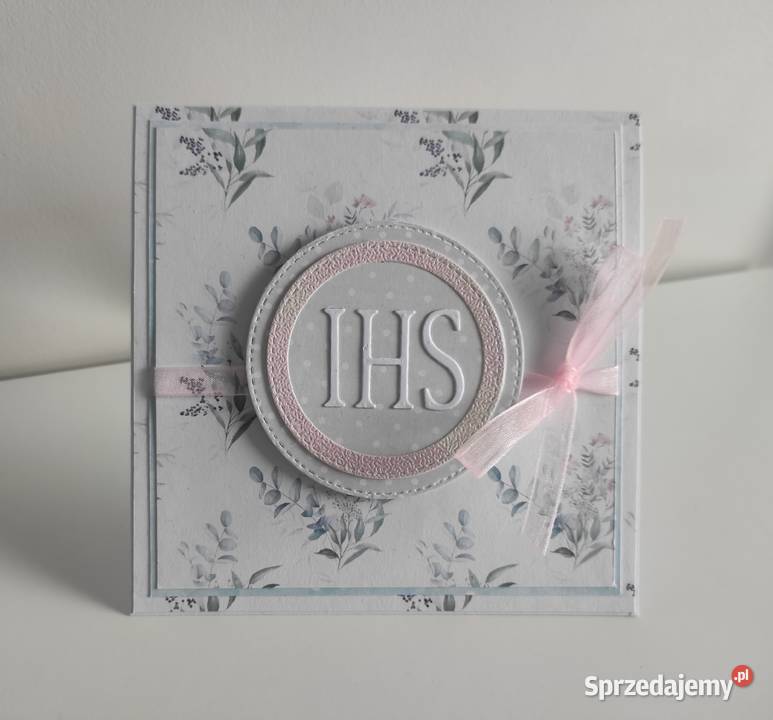 Kartka ręcznie robiona na Komunię Świętą Rękodzieło Łódź