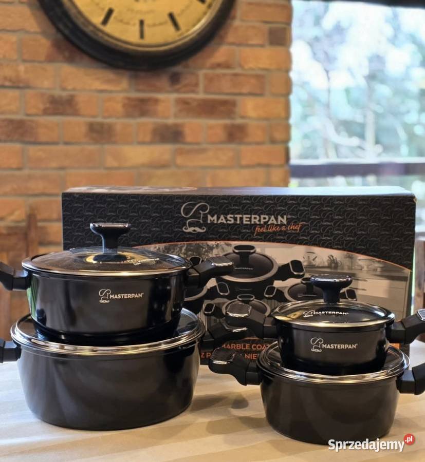259 Garnki lakierowane czarne 4 sztuki Masterpan Zabrze