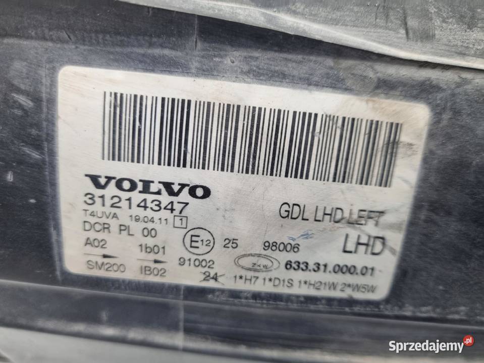 LAMPA LEWA Volvo S80 II V70 III XENON PRZEDNIA osobowe