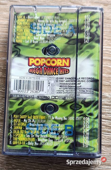 Kaseta Magnetofonowa PopCorn Mega Dance Hits 2 mazowieckie Warszawa