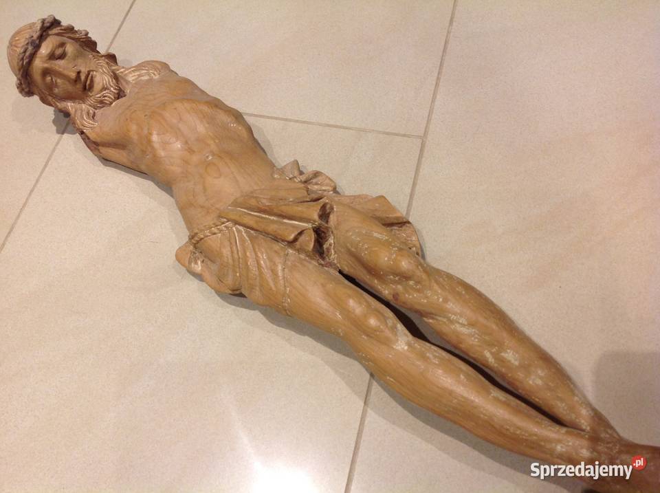 Stara Drewniana figura Jezusa Nowa Sól
