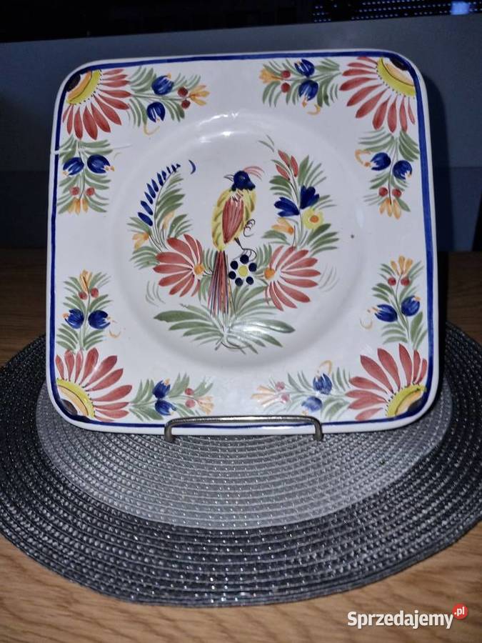 TALERZ DEKORACYJNY OZDOBNY KOLEKCJONERSKI Ceramika i szkło wielkopolskie Wola Podłężna