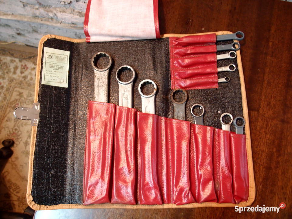 Komplet 12 kluczy płaskich oczkowych 632 PRL Łódź