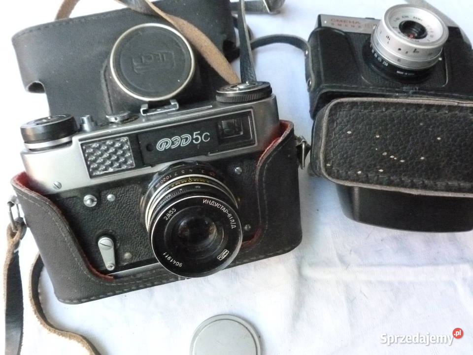 Aparaty fotograficzne Fed 5C i 2 x Smena 8M Mława