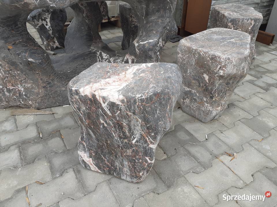 Stół i Krzesła z Naturalnego Kamienia Monolit mazowieckie Wielogóra sprzedam
