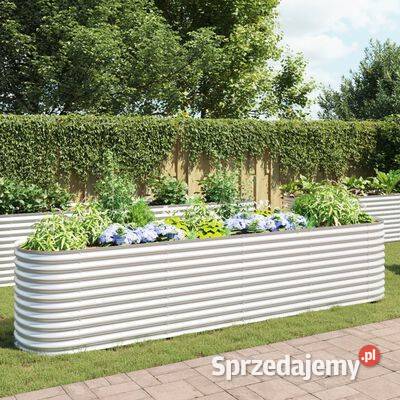 vidaXL Podwyższona donica z galwanizowanej stali