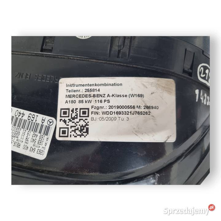 LICZNIK ZEGARY A1694400211 Mercedes W169 17 8V Chełm