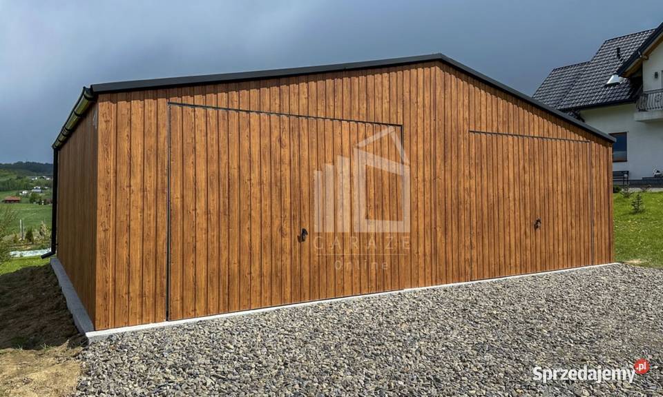 Garaż Blaszany 8x6m Brama uchylna Drzwi Elbląg
