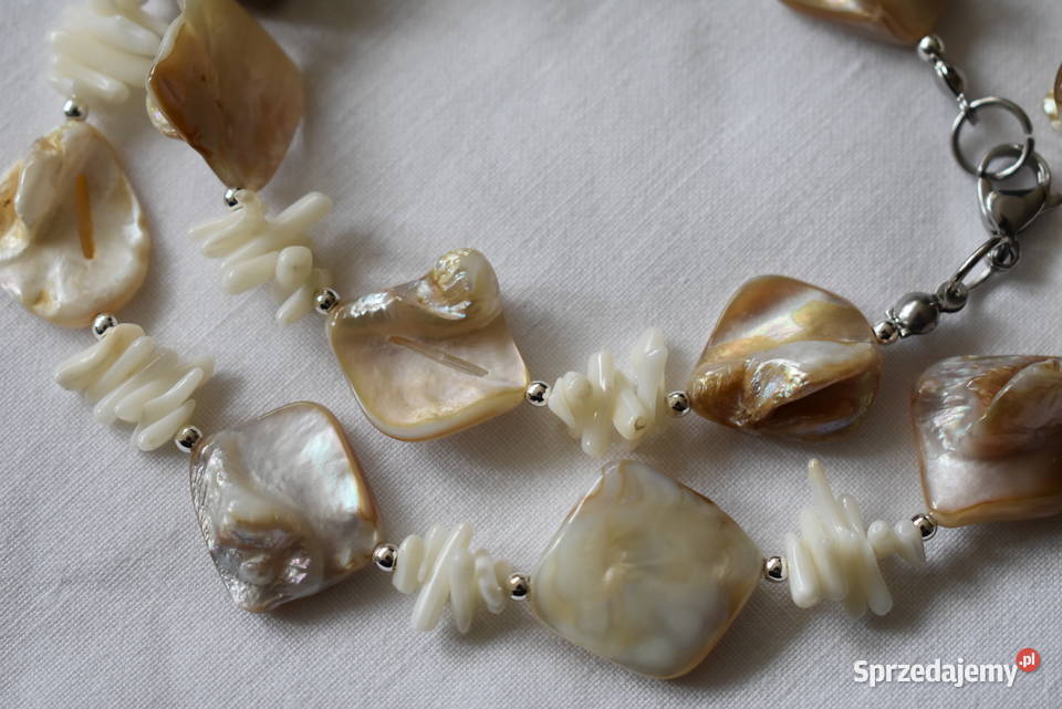 Naszyjnik masa perłowa koral Warszawa sprzedam