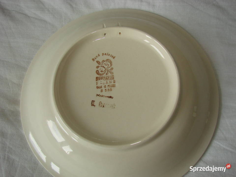 Włocławek fajansowy talerz dekoracyjny PRL pomorskie Pruszcz Gdański