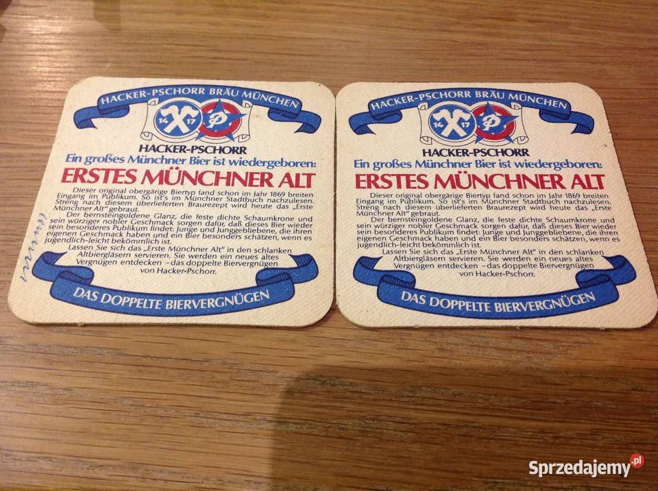 Stara Podkładka pod Piwo HACKER PSCHORR Erstes Pozostałe Nowa Sól