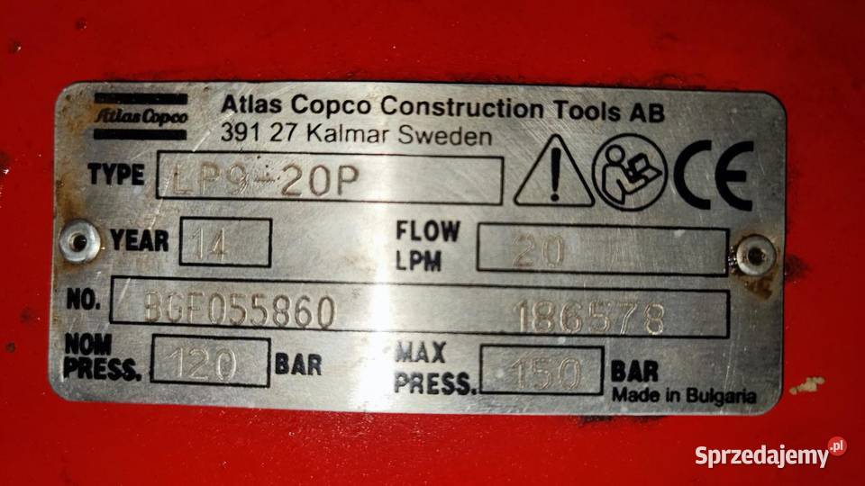 Młot hydrauliczny Atlas Copco agregat Sucha Beskidzka