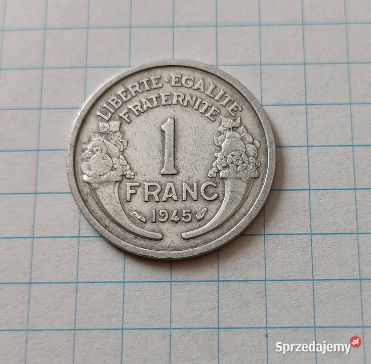 1 FRANK 1 FRANC 1945 FRANCJA Piszczac sprzedam