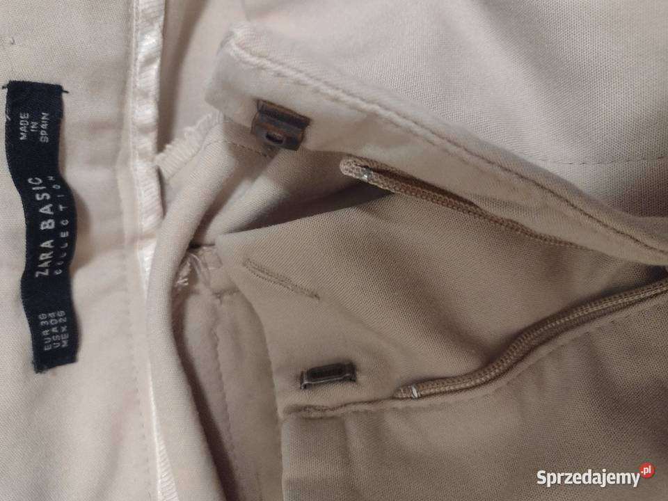 36S ZARA Beżowe Spodnie biznesowe z Madrytu