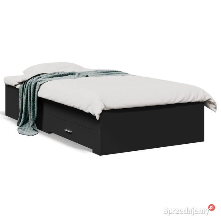 Rama łóżka z szufladami czarna 75x190 WM3280441 32cm Łóżka i materace Warszawa