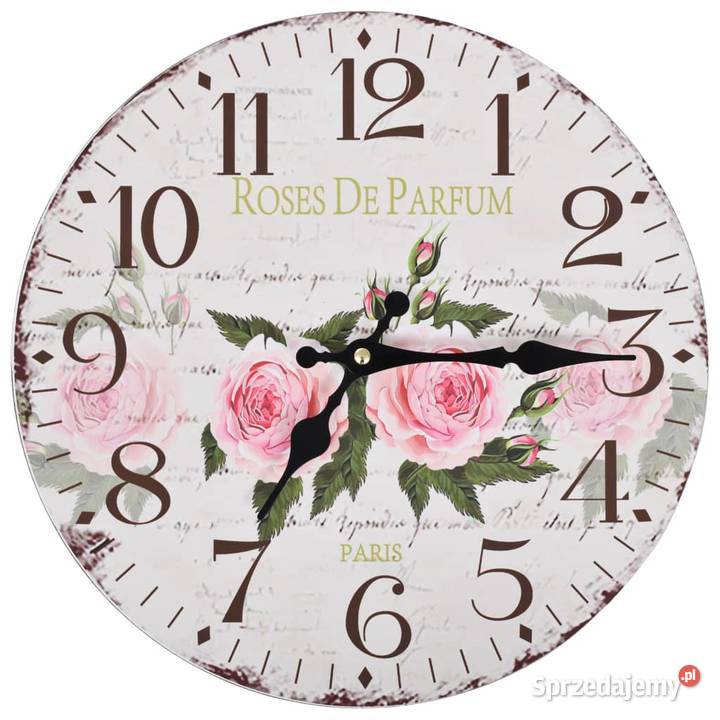 vidaXL Zegar ścienny w stylu vintage kwiat 30 Zegary Warszawa