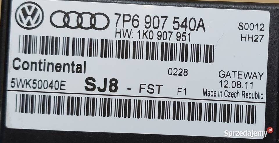 MODUŁ STEROWNIK GATEWAY VW TOUAREG 7P6907540A osobowe Mielęcin