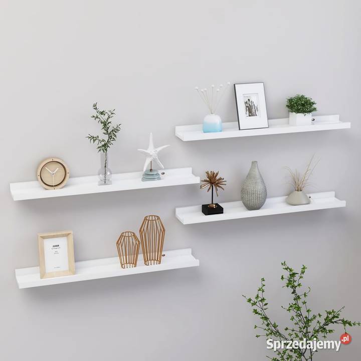 vidaXL Półki ścienne 4 białe 60x9x3 SKU326661 Warszawa