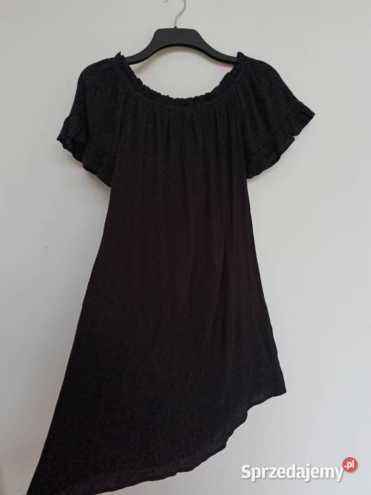 Sukienka damska czarna hiszpanka z falbanką S czarny