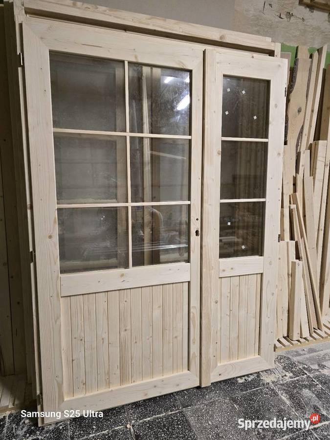 Drzwi drewniane tarasowe 150 x 200 Kraków