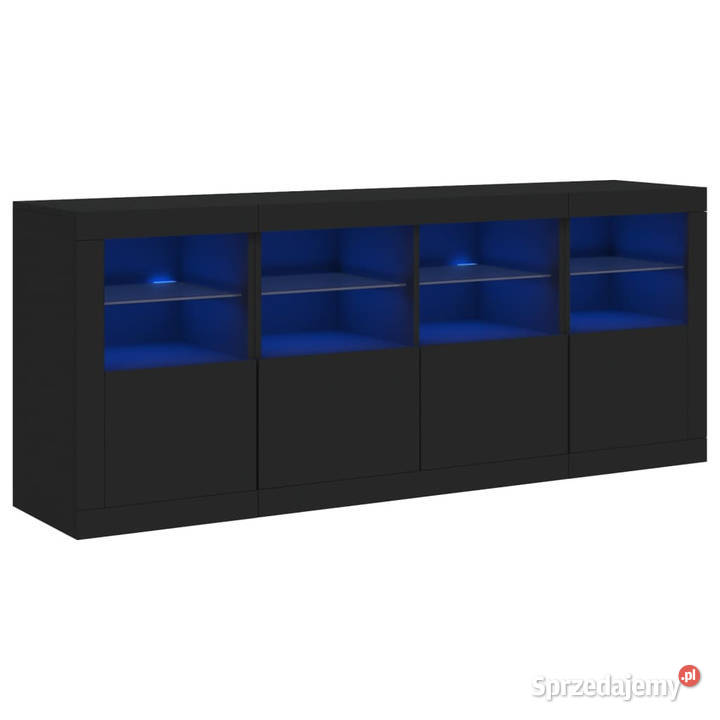Szafka z oświetleniem LED czarna 163x37x67 Pozostałe Warszawa