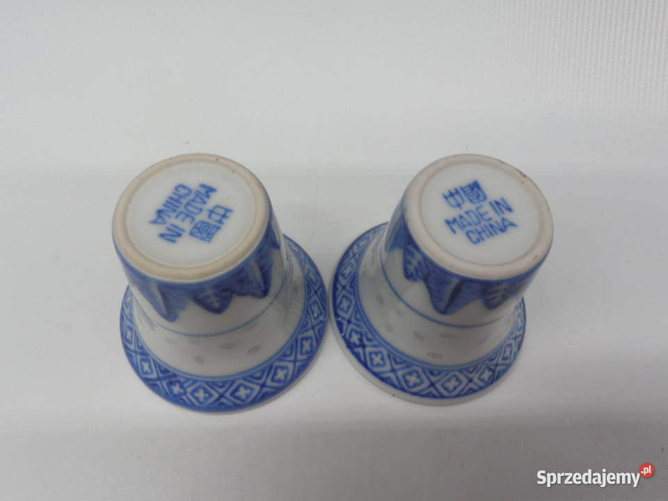 Para Czarek z Porcelany Ryżowej NiebieskoBiałe wielkopolskie Raszków sprzedam