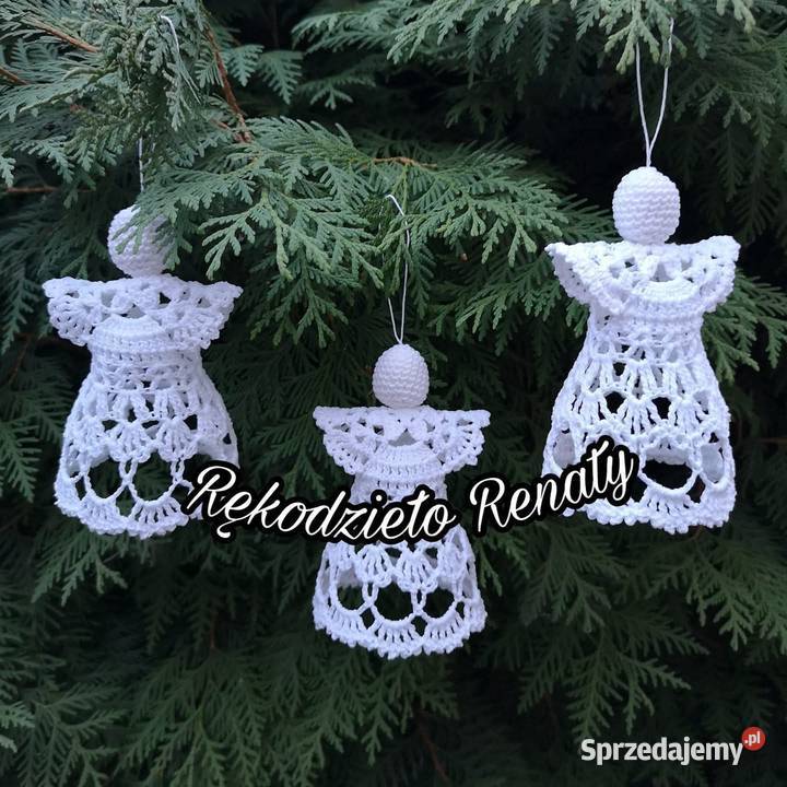 Szydełkowe aniołki rękodzieło chrzest komunia Wałbrzych