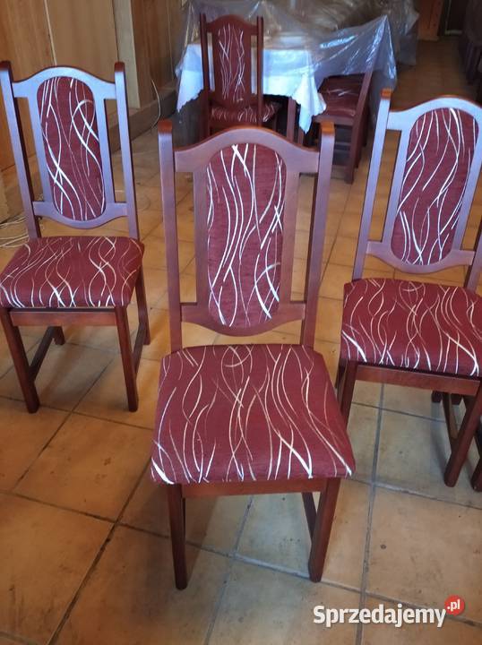 Sprzedam krzesła drewniane tapicerowane Stoły, krzesła, biurka Wrocław