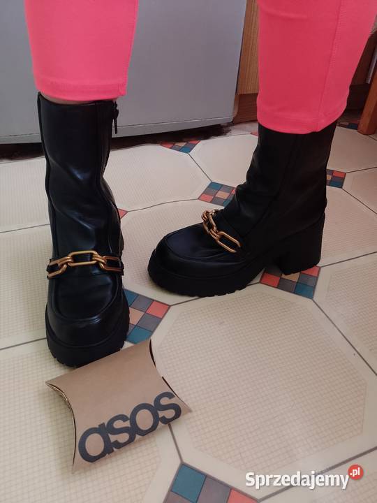 40 ASOS Skórzane Bogato zdobione Botki trapery Kraków