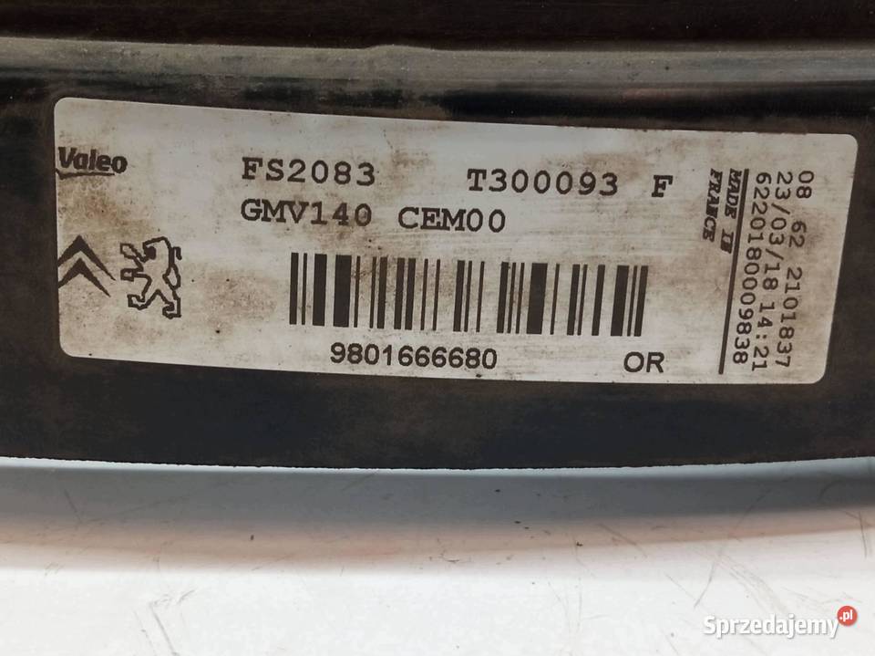 WENTYLATOR CHŁODNICY 16 HDI 9801666680 Citroen