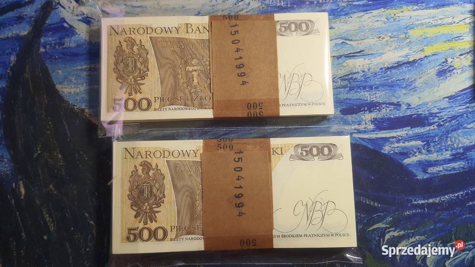 PACZKI 100 x 500 złotych 1982 UNC Warszawa