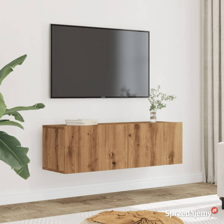 Ścienne szafki TV 2 dąb artisian 100x30x30
