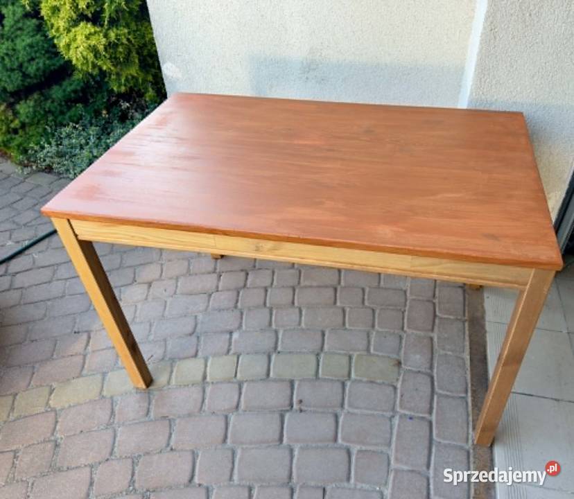 Stół sosnowy lite drewno odświeżony blat ikea Olsztyn sprzedam