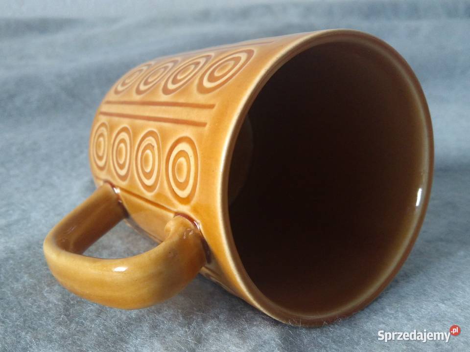 Kubek Pruszków miodowy koła z uchem porcelit