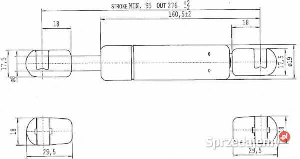 Sprężyna gazowa L276 mm 450N Stabilus CA592404 sprzedam