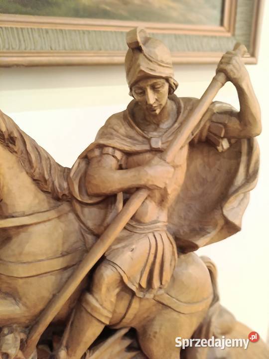 Pojedynek św Jerzego ze smokiem rzeźba drewniana Lipno sprzedam