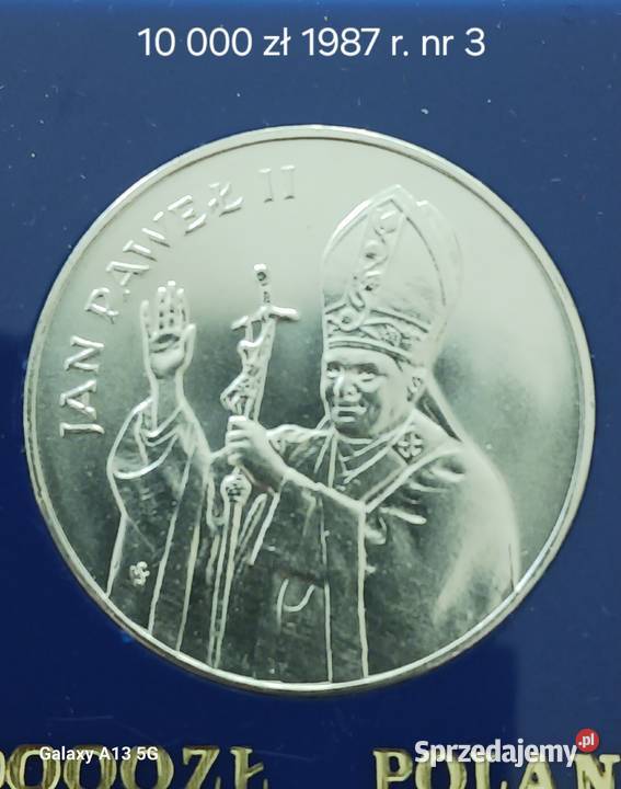 10 000 Jan Paweł II 1987 r 3 mennicze Konin