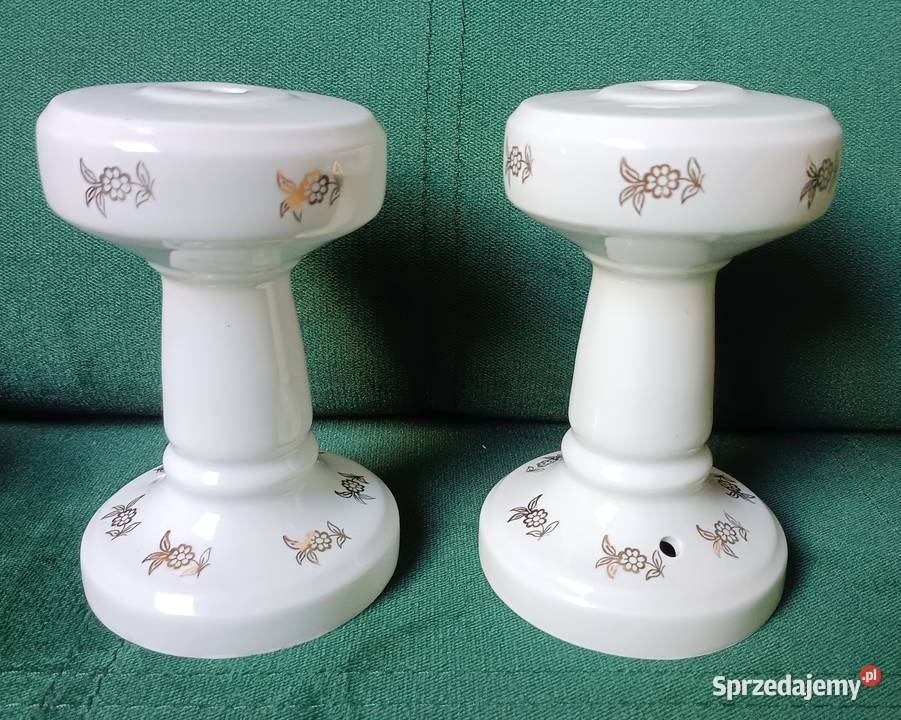 Porcelanowy korpus lampy PRL Bogucice małopolskie
