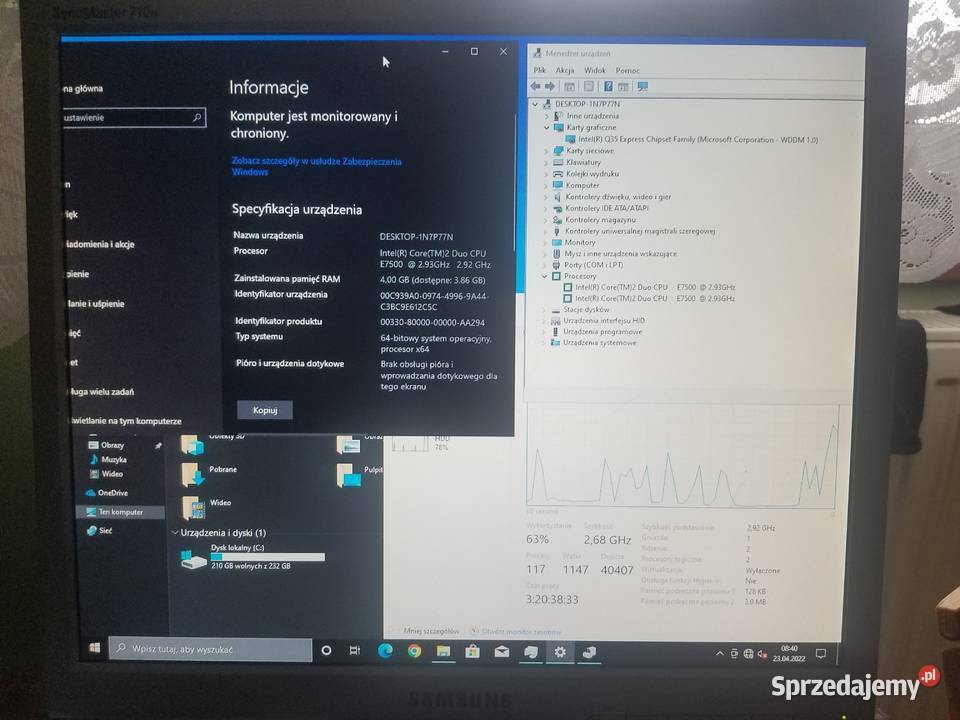 Komputer DELL optiplex 755 E7500 4GB250GB HDD Rymanów