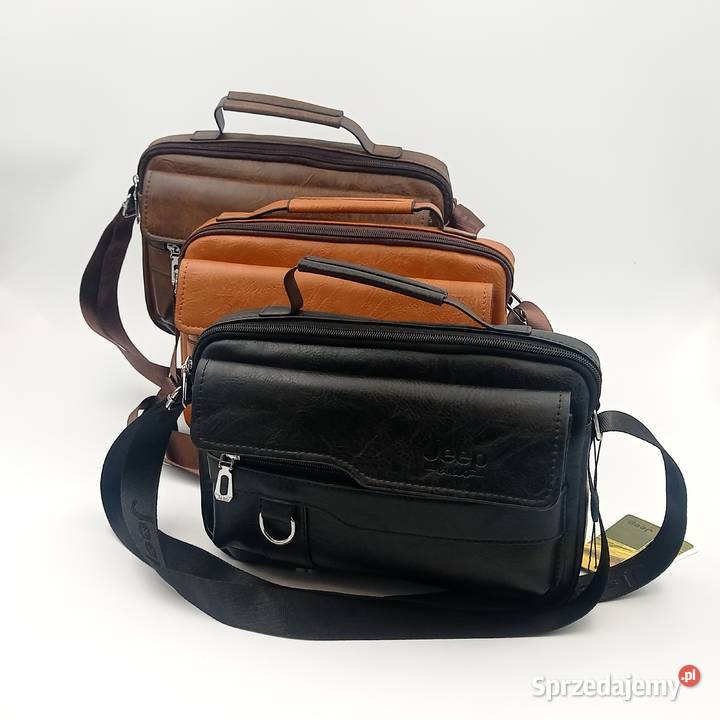 Torba męska listonoszka skórzana na ramie Jeep