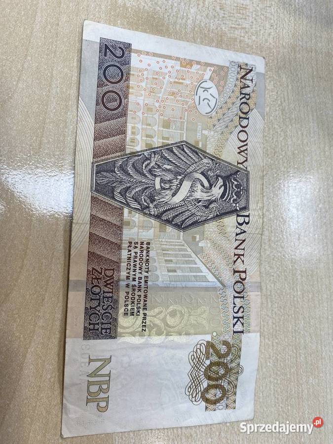 Banknot 200 seria AA RZADKI Łódź