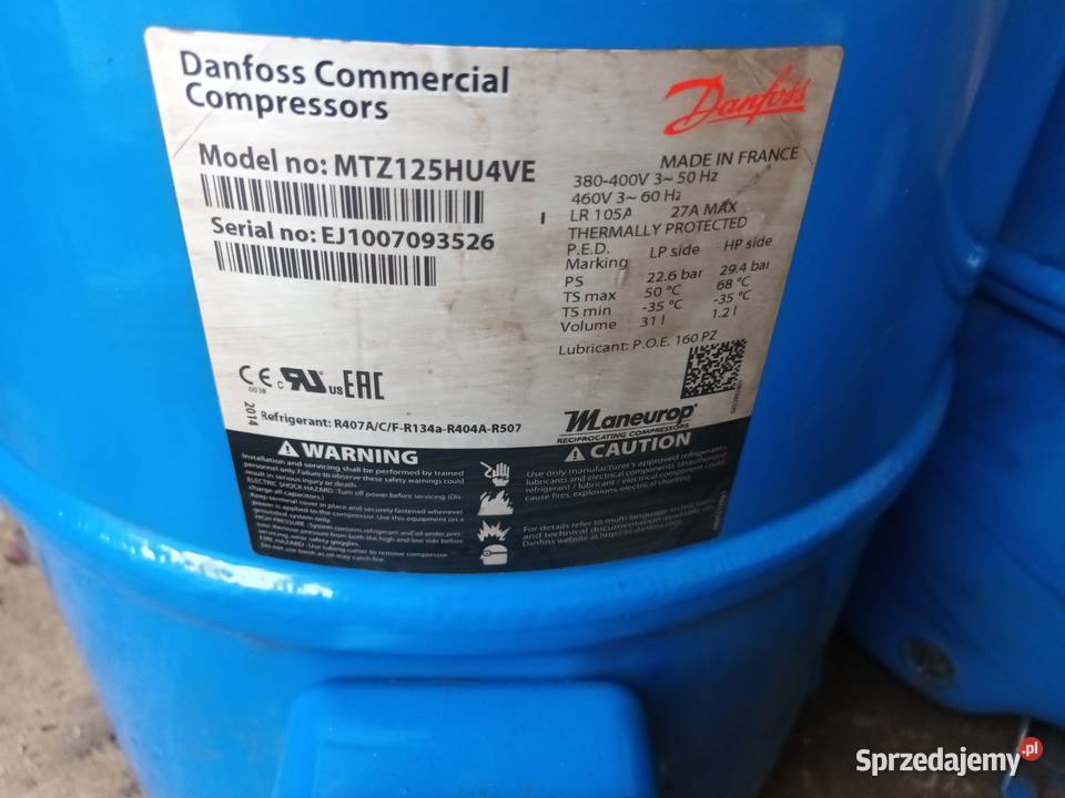 Sprężarka Danfoss MTZ125HU4VE sprzedam