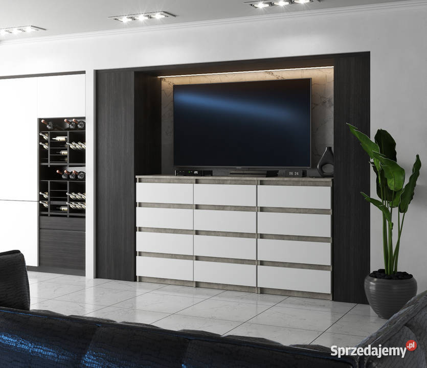 Komoda 12 Szuflad Nowoczesna Szafka Rtv 180cm Elbląg